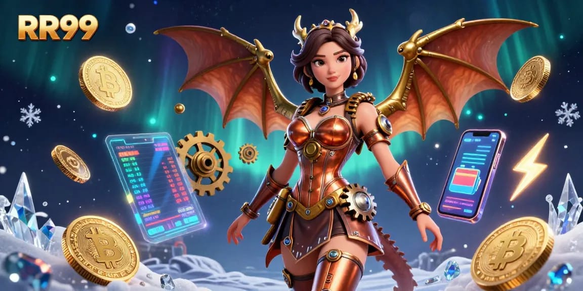 Experience winning moments with RR99 in an immersive 3D casino scene filled with dynamic game elements.
