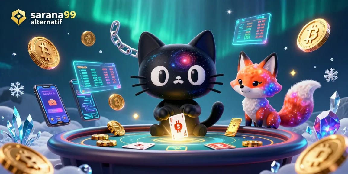 Sarana99 alternatif: Engage in thrilling cosmic gambling with a black hole cat and nebula fox!