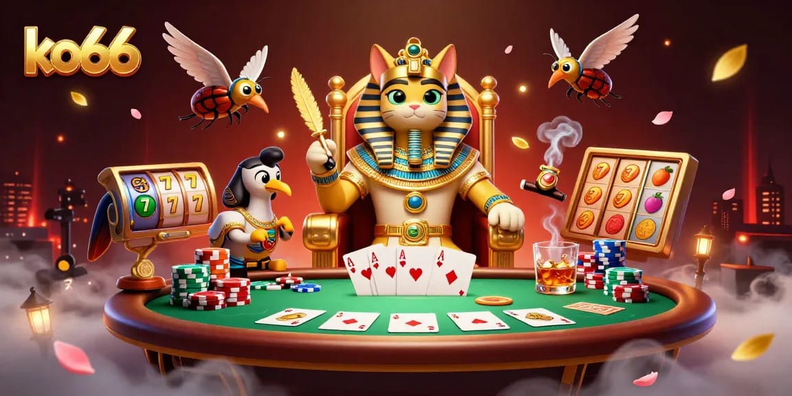 Engage with the vibrant world of ko66 slots featuring pharaohs and casino elements.