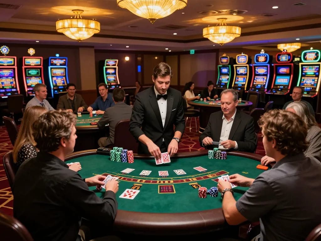 Players celebrating a win at blackjack while using nano banana flash for strategic advanced gameplay.