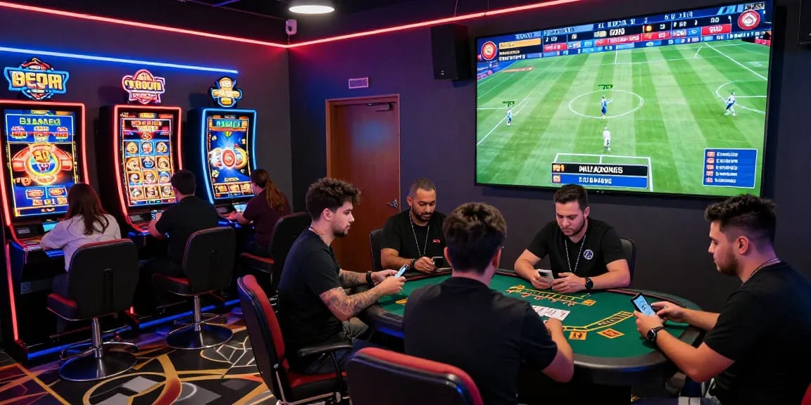 Exciting gameplay at esportes da sorte paraguay with players betting on sports and casino games in a lively atmosphere.