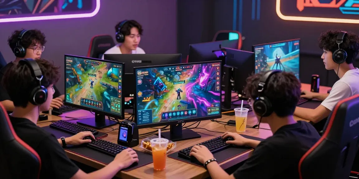 GO99 players enjoying vibrant online gaming experiences with colorful graphics and interactive elements in a lively atmosphere.