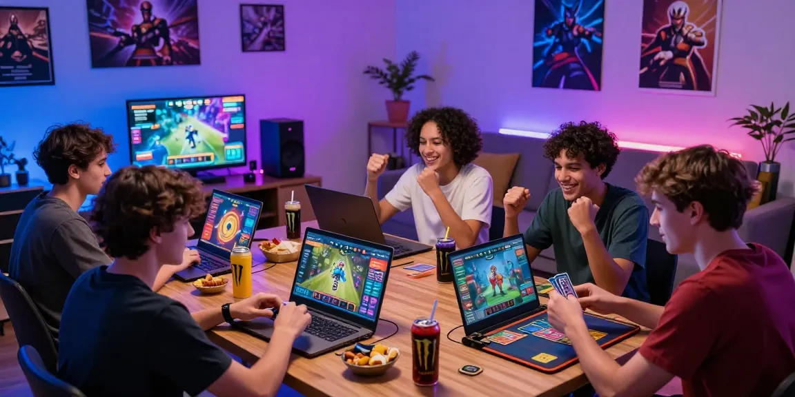 Exciting online gaming scene with diverse players enjoying card games, reflecting the vibrant community around gamebaidoithuong is.
