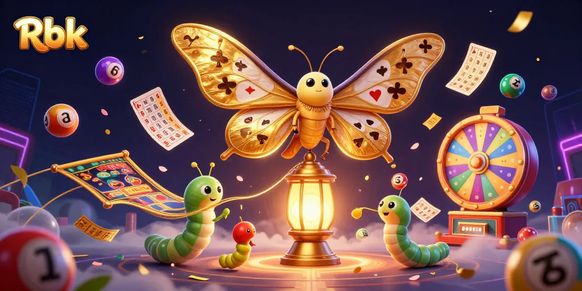 Rbk celebrates with a vibrant carnival of lottery balls and golden treasures in a dynamic gambling scene.