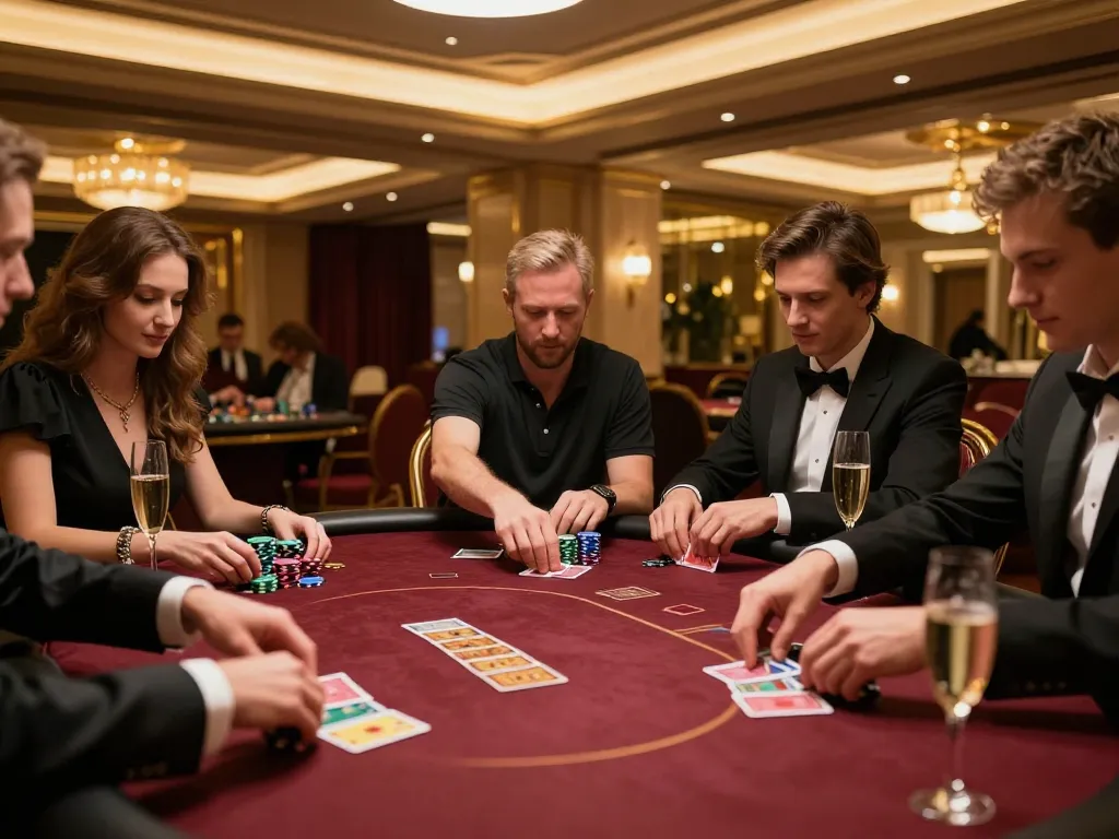Experience high-stakes gaming with Luck8 VIP in a luxurious poker setting.
