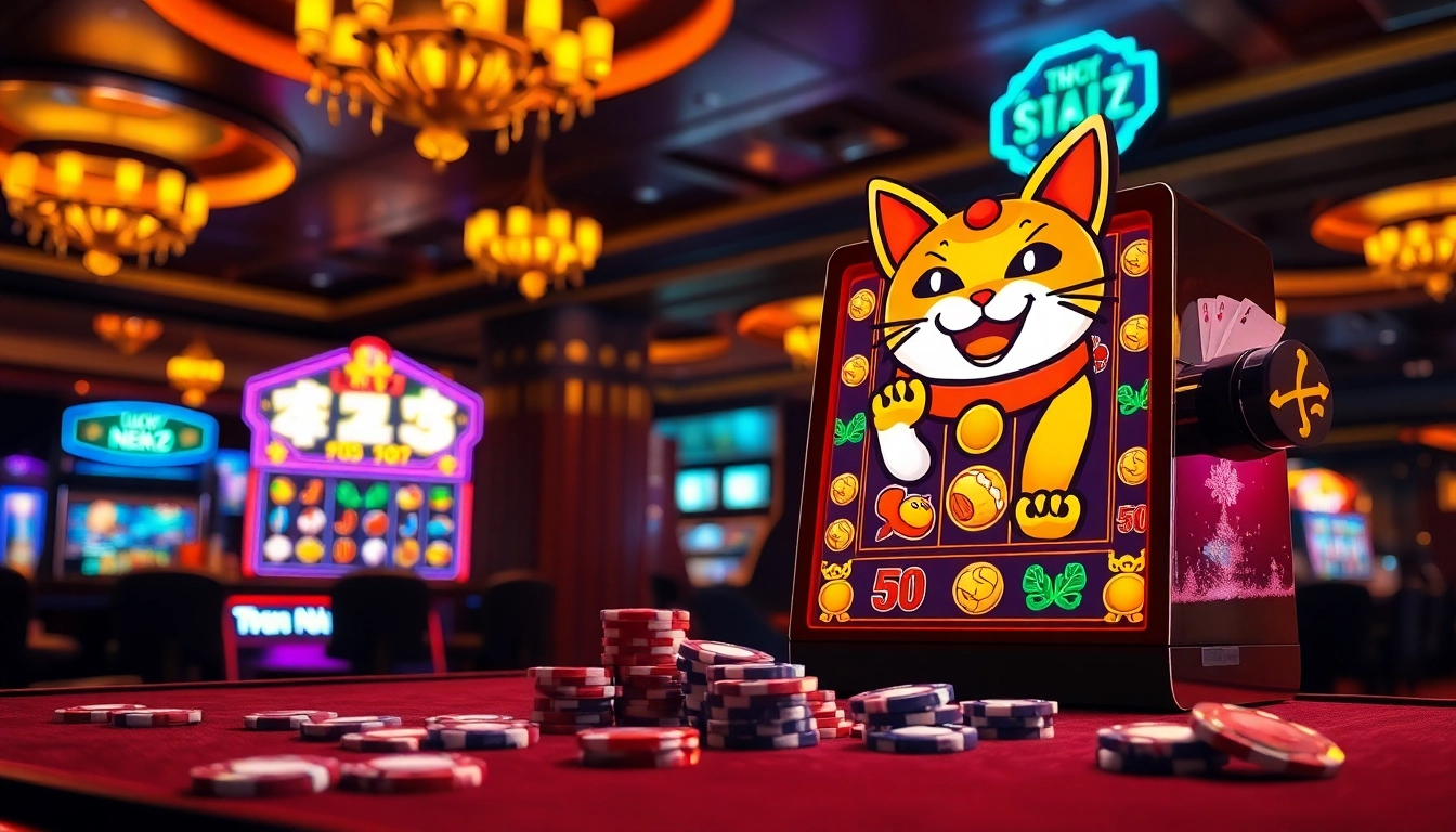 Experience big wins playing the Lucky Neko PG slot in a vibrant casino atmosphere.