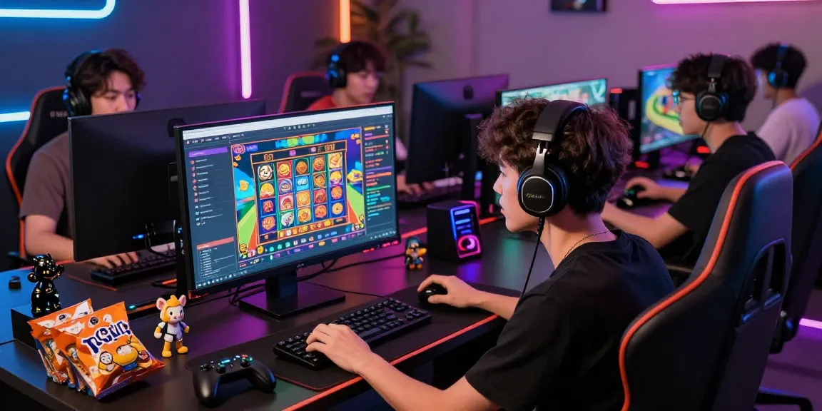 Engaged gamer on CIKA4D platform, showcasing vibrant gaming setup, leading to an immersive online gaming experience.