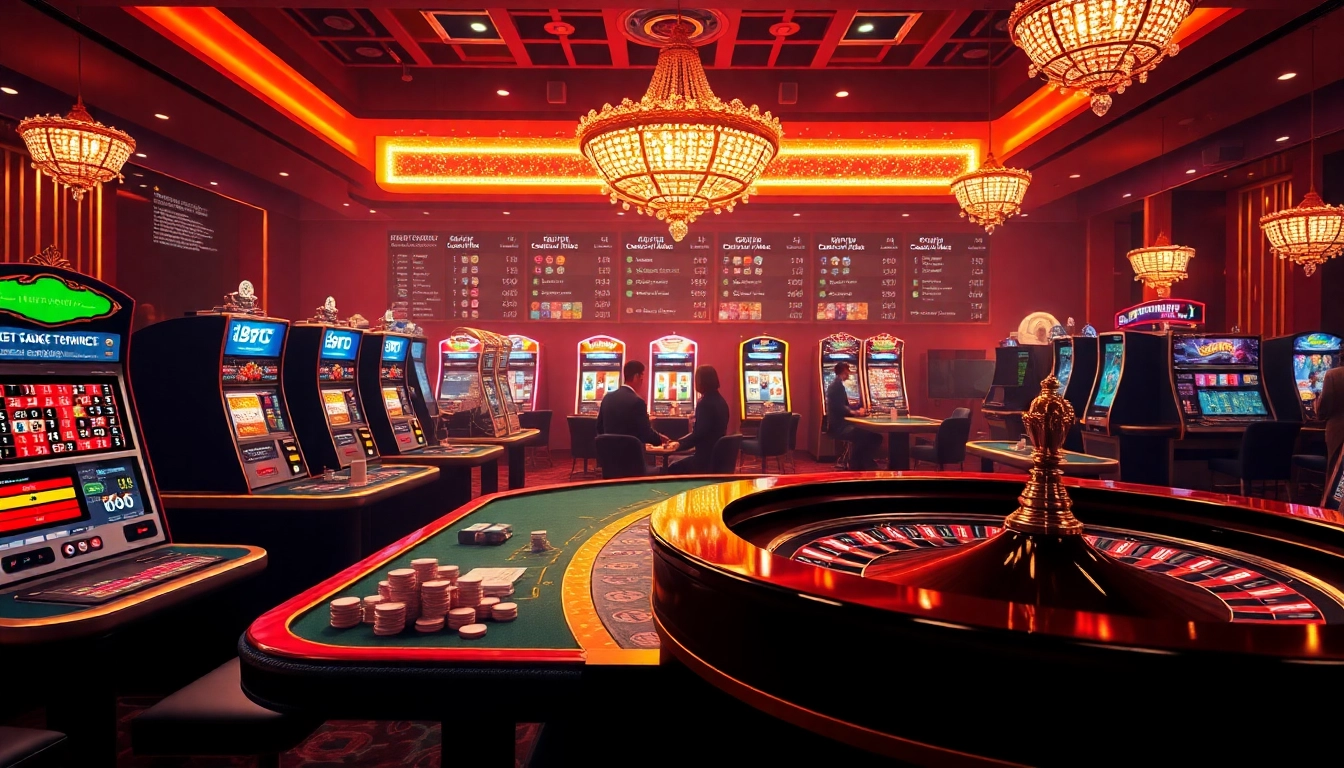 Experience the thrill of gaming at eejl33 com with vibrant casino tables, roulette wheels, and slot machines.