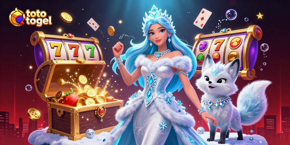 Rasakan kegembiraan toto togel dengan elemen slot yang berwarna-warni dan suasana ajaib dalam ilustrasi kasino yang mendalam ini.