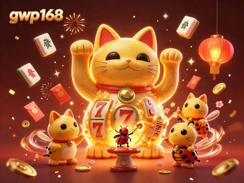 GWP168 menyajikan pengalaman bermain Casino modern dengan simbol keberuntungan dalam ilustrasi 3D
