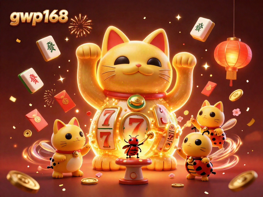 GWP168 menyajikan pengalaman bermain Casino modern dengan simbol keberuntungan dalam ilustrasi 3D