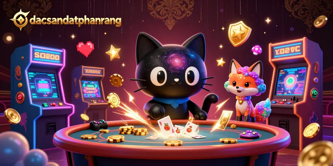 Experience the excitement of dacsandatphanrang with a vibrant cosmic casino scene featuring a black hole cat!