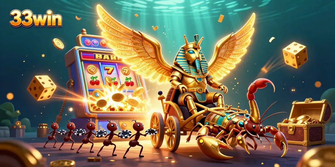 Experience the thrill of 33win with vibrant casino games and dynamic jackpots in a colorful scene.