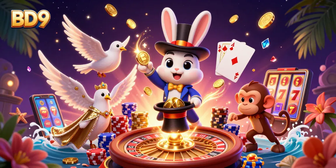 Engage in thrilling gaming experiences at BD9, where the magician rabbit unveils fortune with coins!