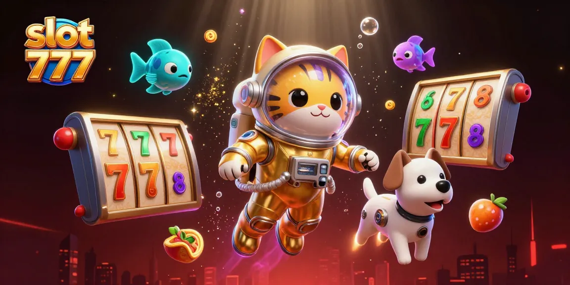 Menangkan slot 777 dengan kombinasi karakter kucing astronot dan anjing robot yang berlayar dalam galaksi.