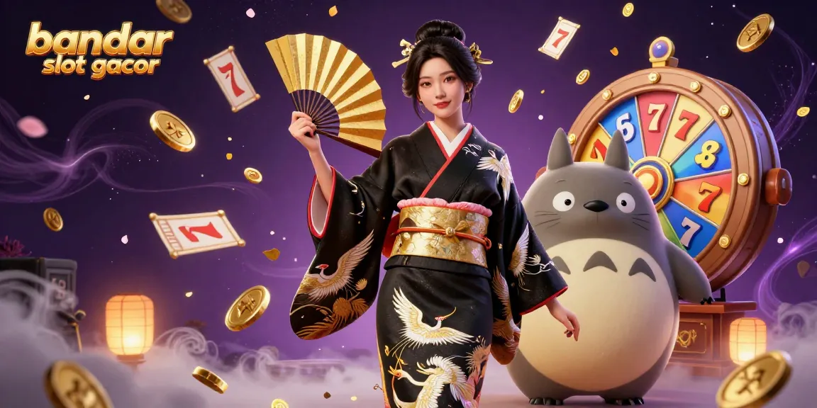 Experience the thrill of bandar slot gacor with vibrant 3D art showcasing exciting lottery elements and characters.