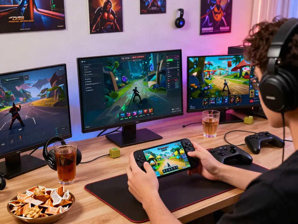 Players enjoying the A80 gaming platform with vibrant graphics and dynamic setup.