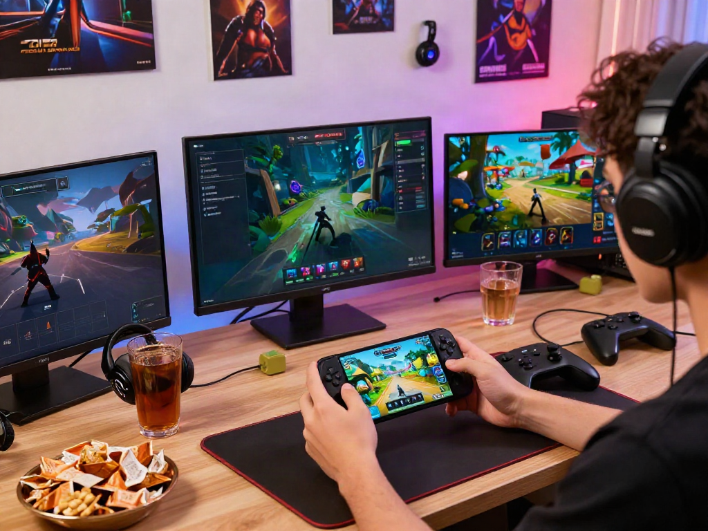 Players enjoying the A80 gaming platform with vibrant graphics and dynamic setup.
