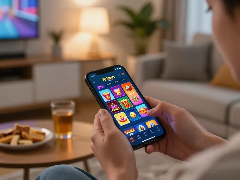 Engaging with the 789win club mobile app, showcasing an exciting online gaming experience.