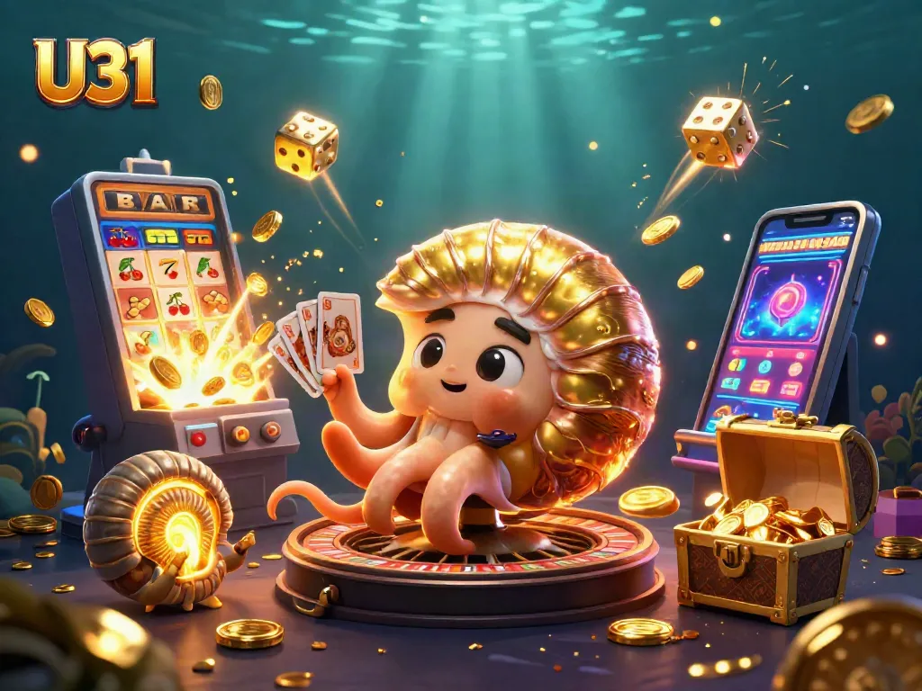 Experience thrilling gameplay with U31 featuring a giant nautilus roulette wheel amidst casino excitement.