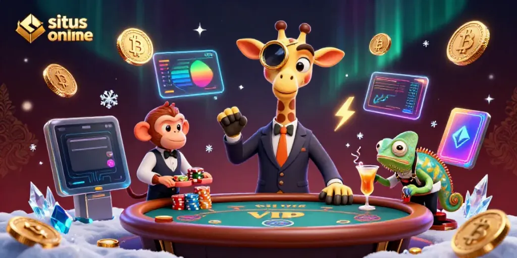 Engage with situs game online featuring a high-roller giraffe and vibrant casino elements