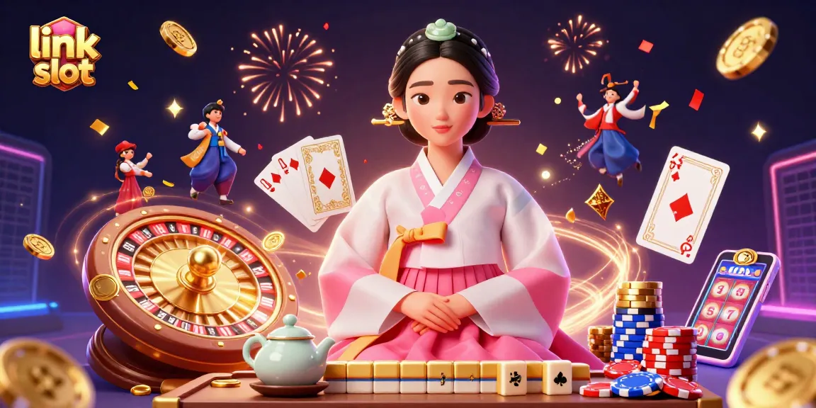 Experience winning excitement with link slot in this dazzling casino illustration.