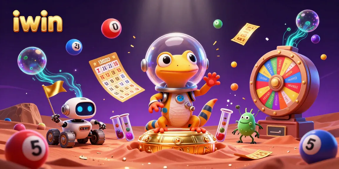 Experience the winning thrill with iwin in a vibrant casino-themed Martian adventure.