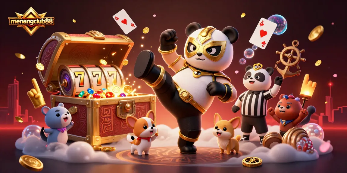 Experience winning thrills at menangclub88 with a vibrant 3D casino scene full of action.