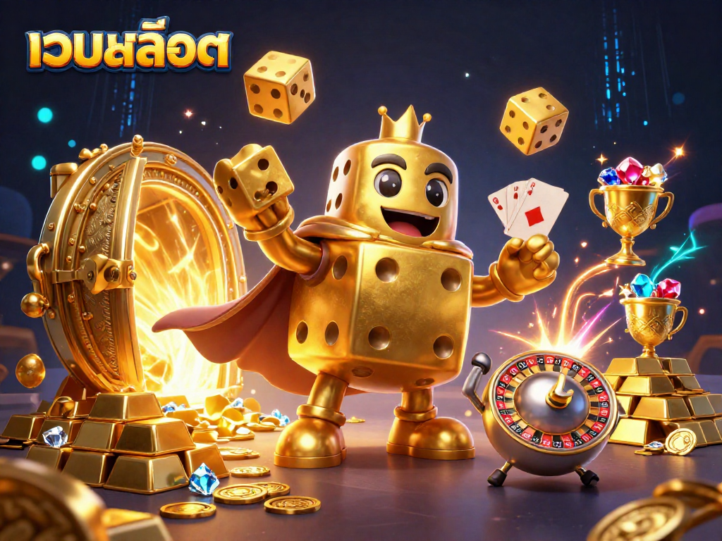 Experience the excitement of เว็บสล็อต with dynamic gameplay and stunning visuals in this 3D illustration.
