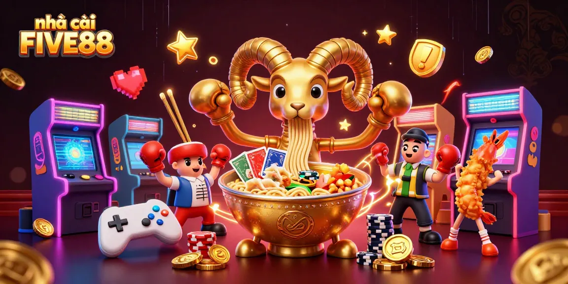 Engage with nhà cái FIVE88 while playing in a vibrant cartoon casino scene filled with dynamic game elements.