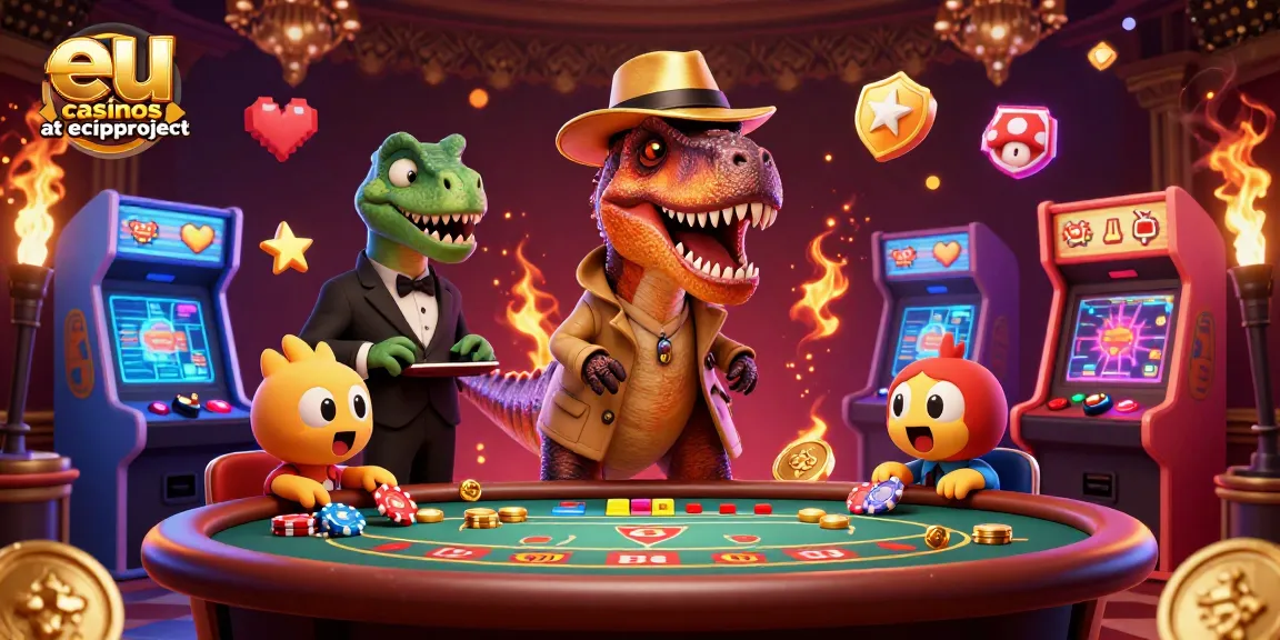 Experience thrilling gameplay at eu casinos at equipproject with a unique 3D cartoon scene featuring dynamic casino characters.
