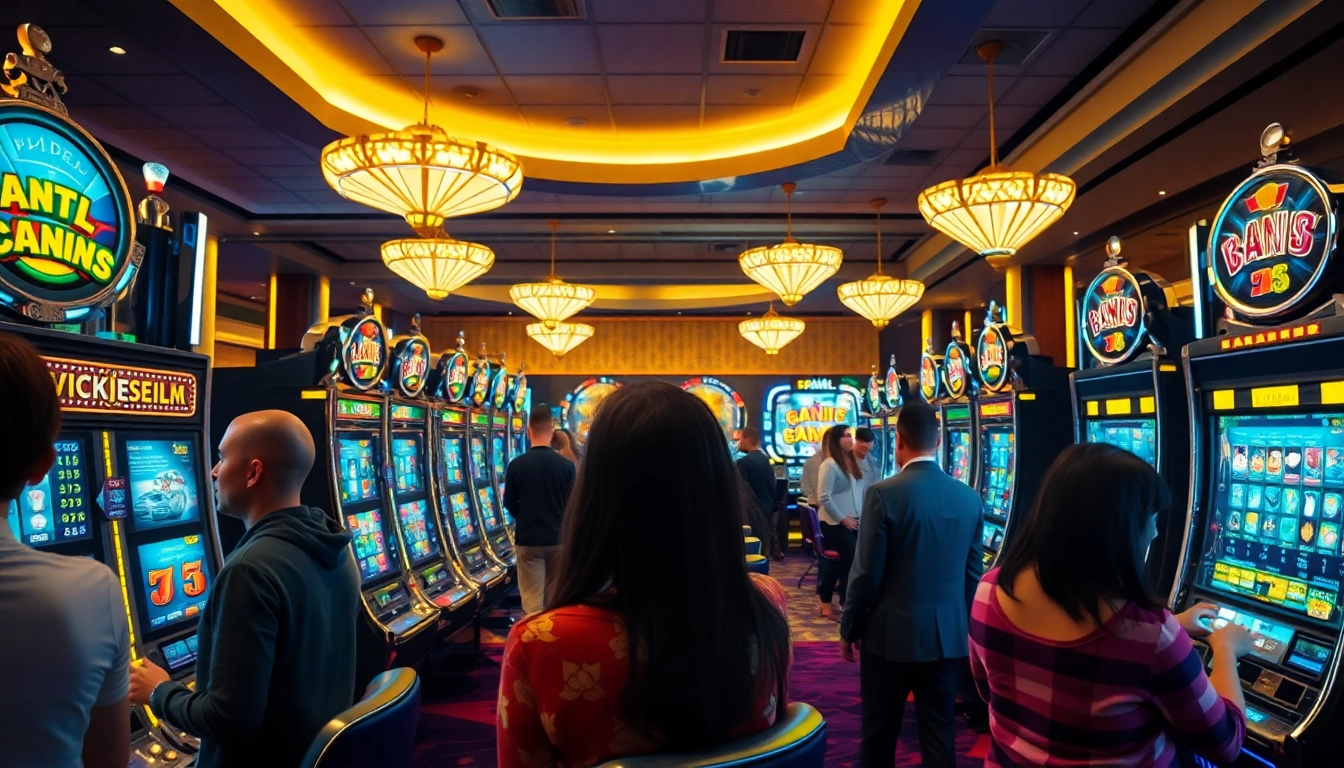 Permainan menarik di bbni4d dengan mesin slot dan pemain yang bersemangat.