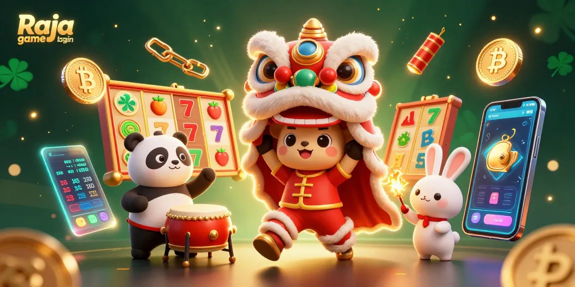 Experience engaging gameplay with Raja game login, featuring vibrant slot symbols and fun characters.