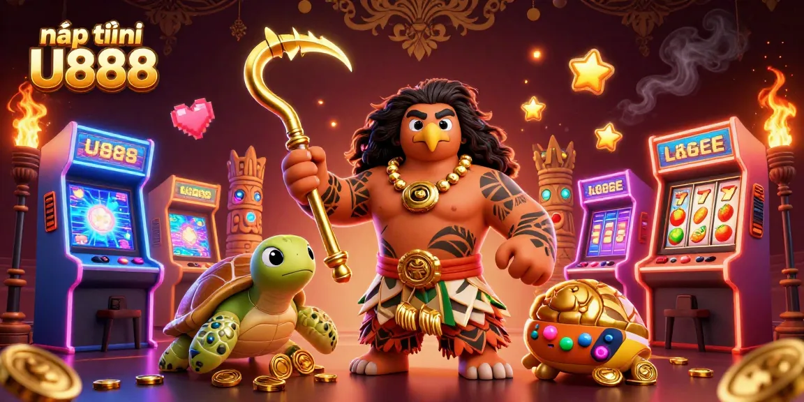 Engage with nạp tiền U888 while enjoying a vibrant 3D casino scene filled with dynamic game elements.
