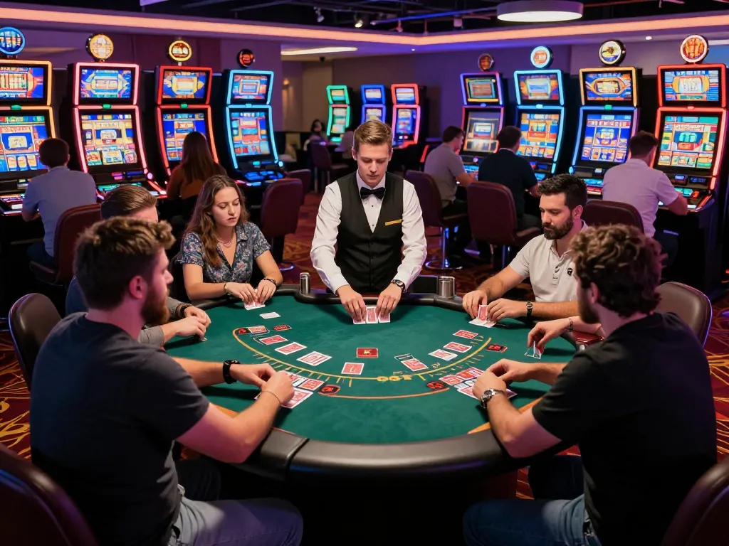 Players enjoying a thrilling blackjack game at the casino, showcasing 33win strategies in action