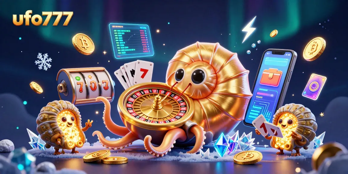 Spin the ufo777 roulette wheel while winning with glowing crypto coins amid vibrant casino elements.