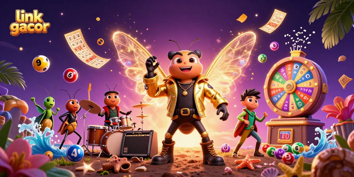 Join the excitement with link gacor in a vibrant lottery-themed casino scene featuring dynamic characters.