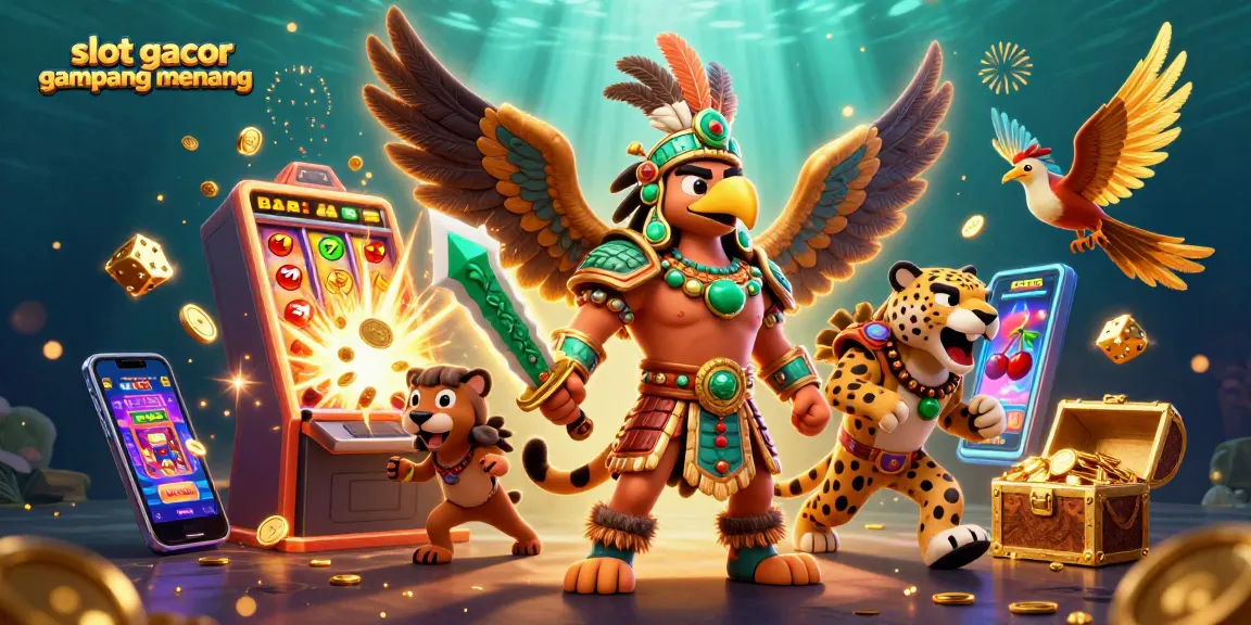 Experience the excitement of slot gacor gampang menang with Aztec warriors, jackpot explosions, and casino elements.