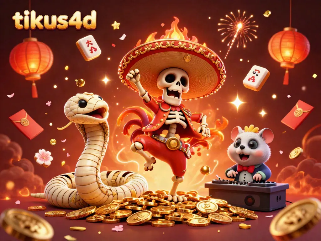 Experience thrilling wins at tikus4d with a vibrant casino celebration scene featuring winning characters.