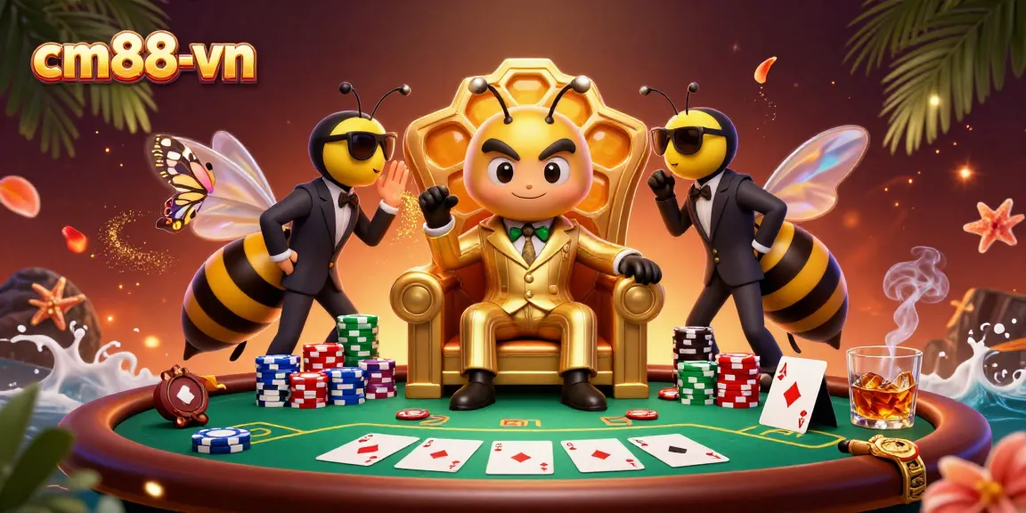 Experience thrilling play at cm88-vn with a cartoon mob boss in a colorful casino scene.