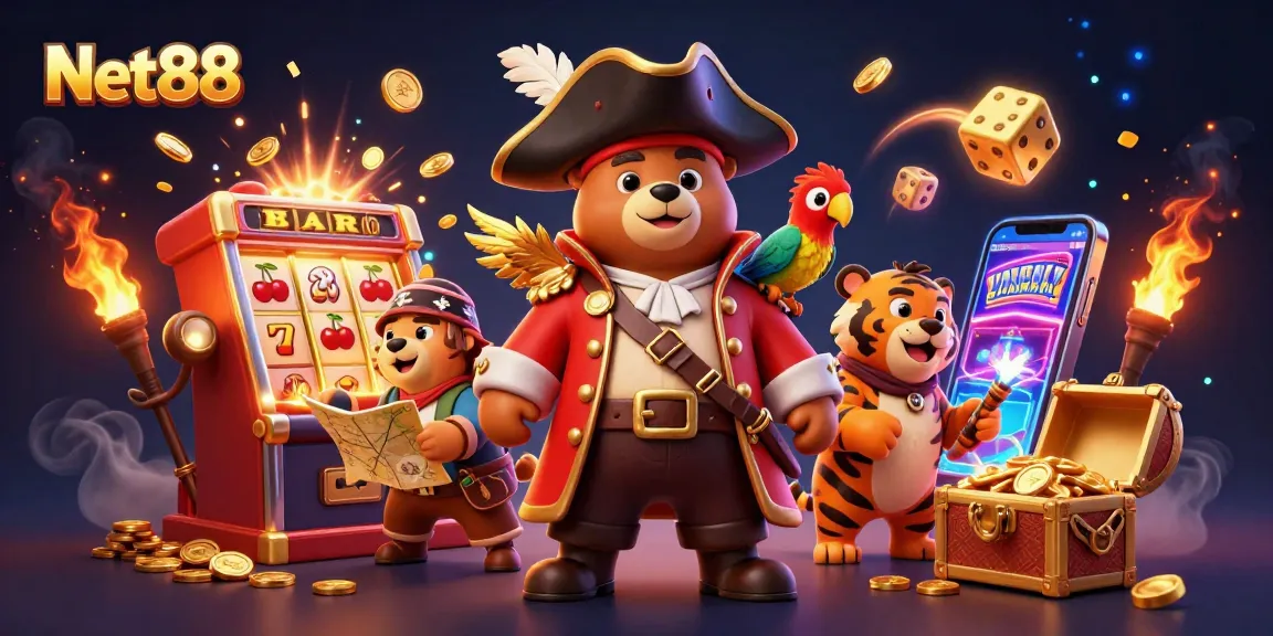 Experience the electrifying adventure of Net88 with pirates and treasure in action!