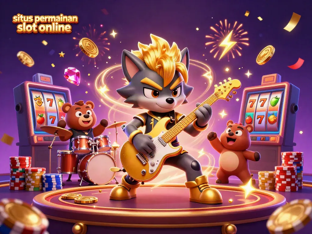 Gamer menikmati permainan slot online terbaik di situs permainan slot online saat merayakan kemenangan.