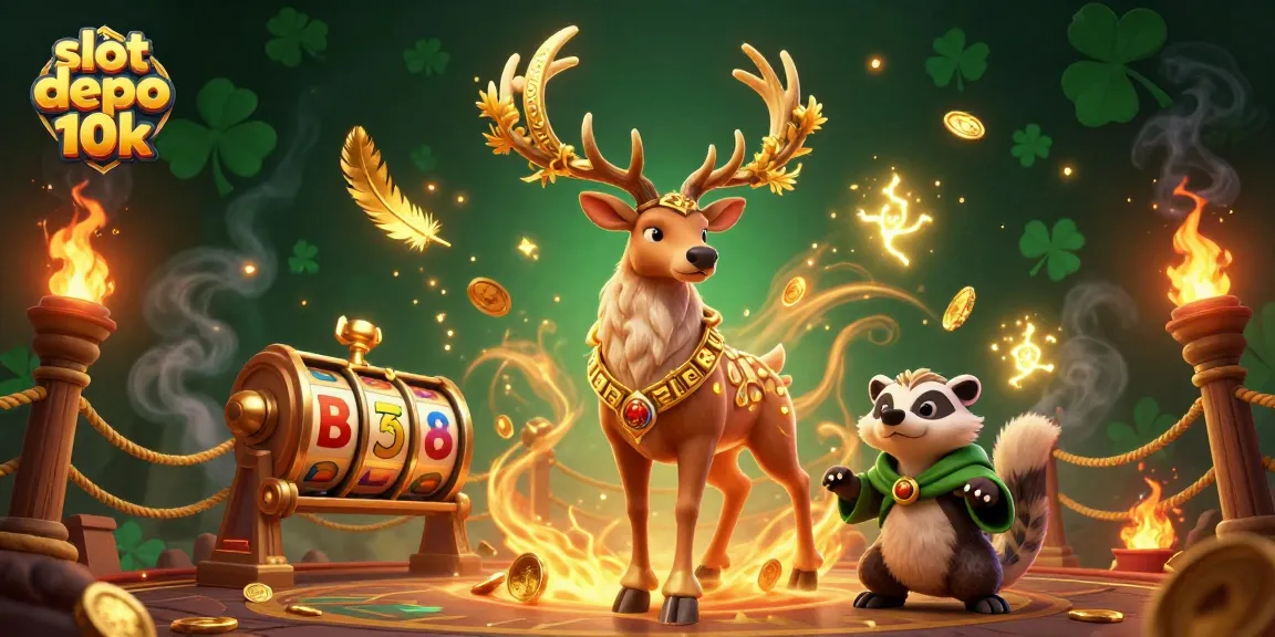Experience the excitement of slot depo 10k with dynamic 3D characters and casino elements.