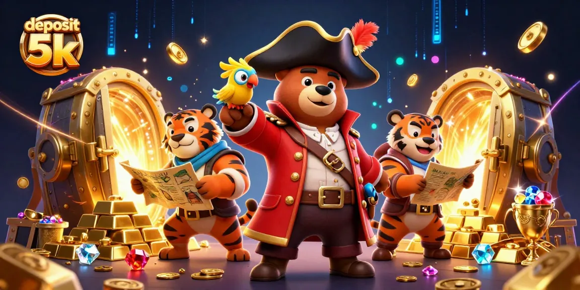 Experience thrilling wins with deposit 5k gameplay amidst dazzling treasures and vibrant casino elements.