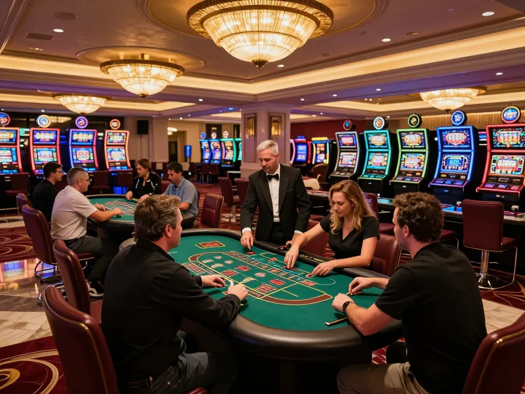 Engaged players at a blackjack table in Vegas, gameradar captures the thrill of casino action