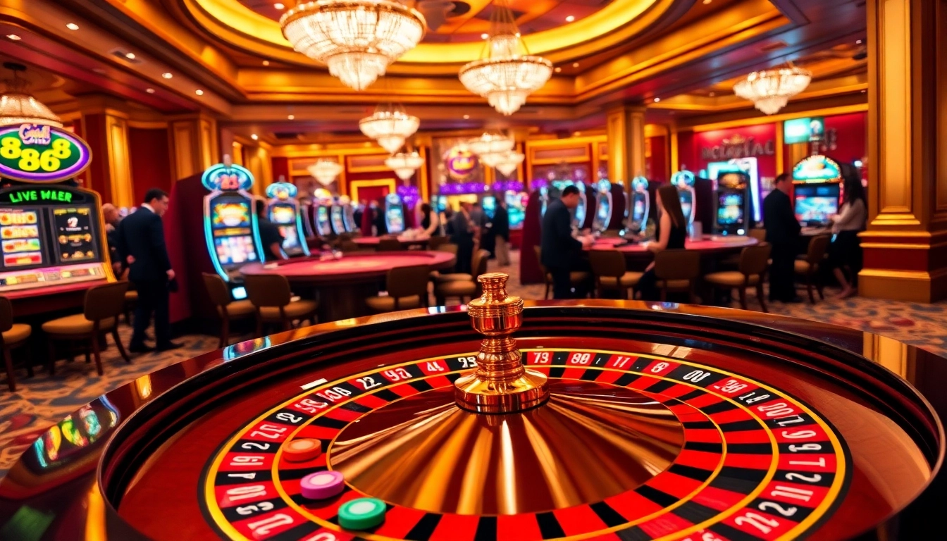 Experience the thrill of gaming at u 888 with vibrant casino tables and lively players.