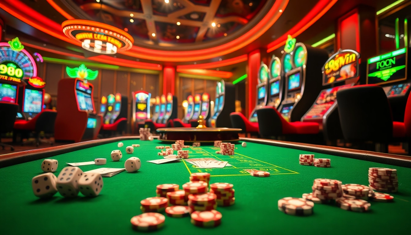 Experience thrilling gambling moments at 98 win casino with vibrant tables and exciting games.