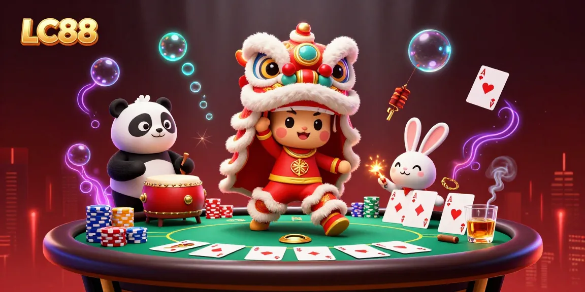 Experience thrilling gameplay at LC88 with vibrant characters and dynamic casino elements.