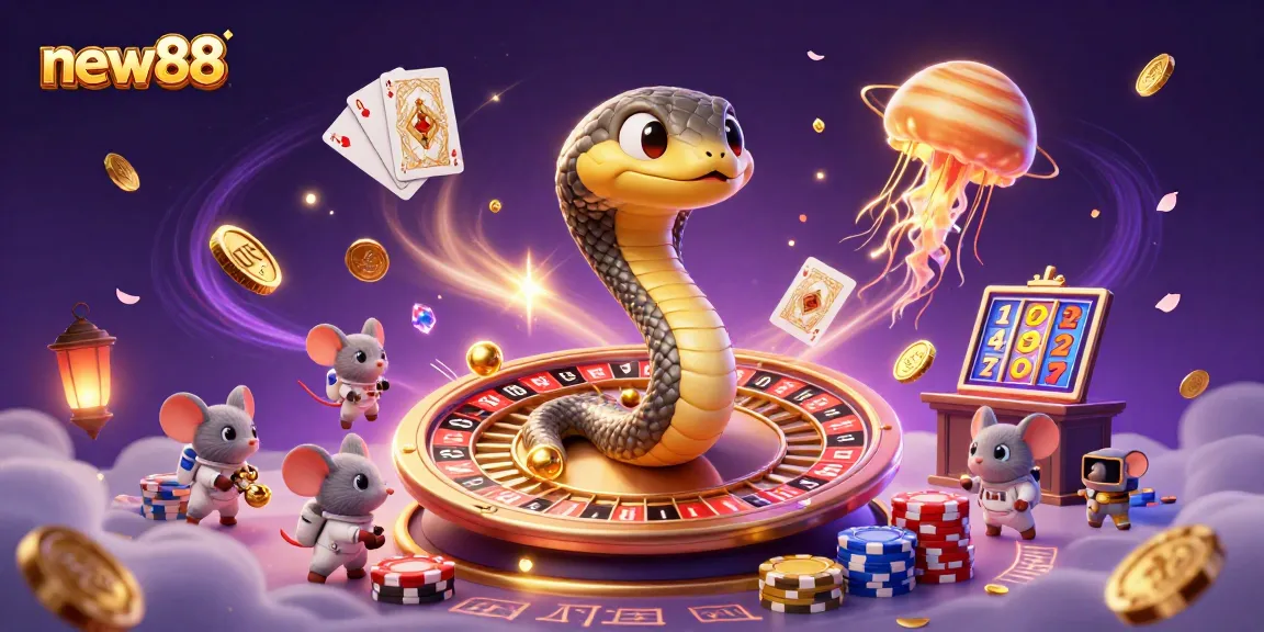 Experience new88 with a thrilling cosmic casino scene featuring betting Saturn rings.
