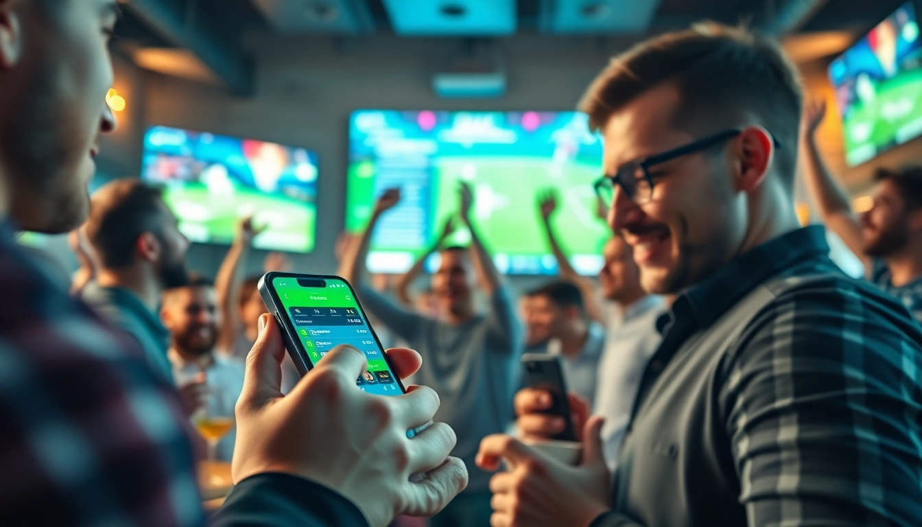 Engaging scene of online Betting excitement with fans celebrating